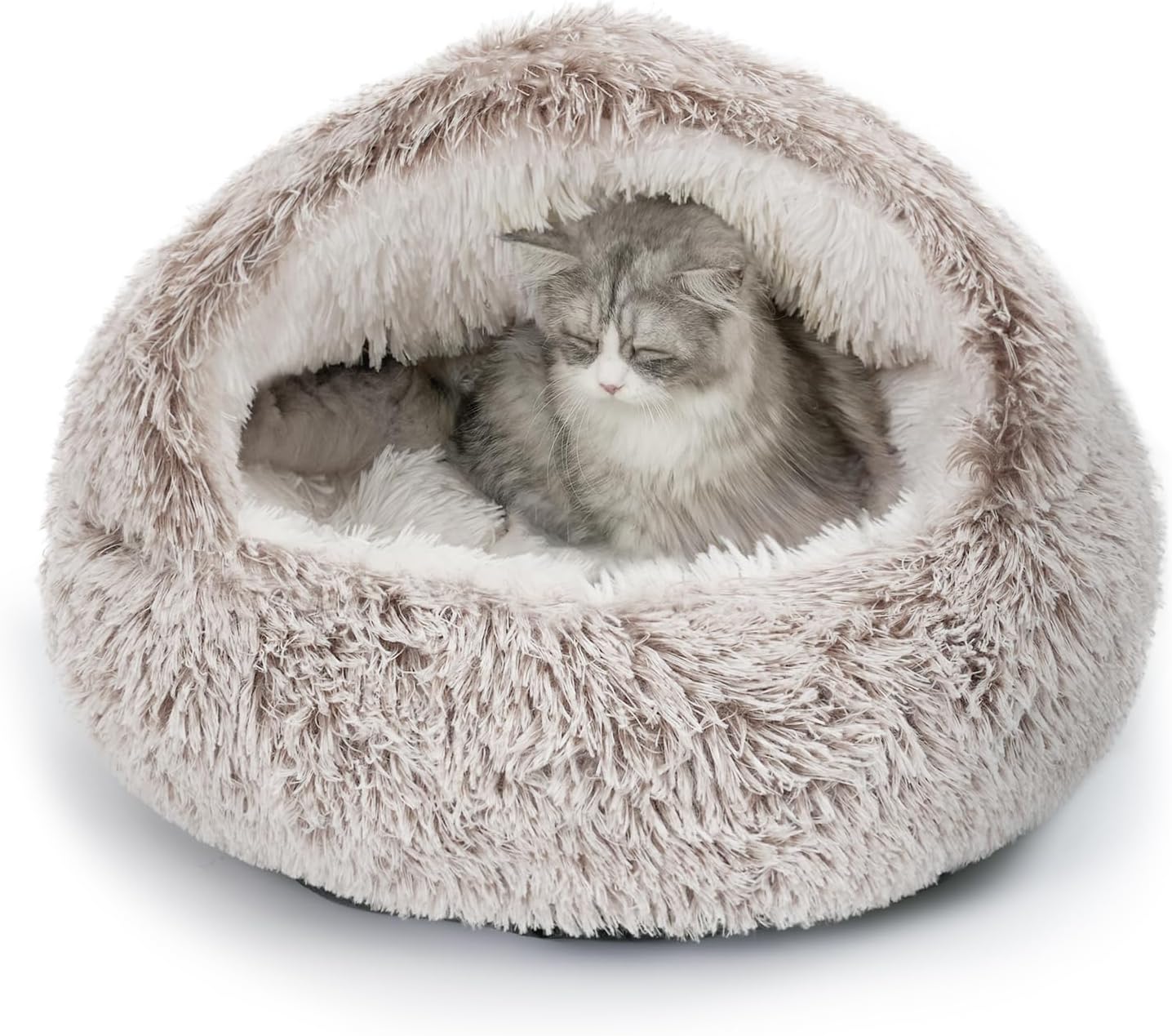 CATISM Plush Hooded Cat Bed
